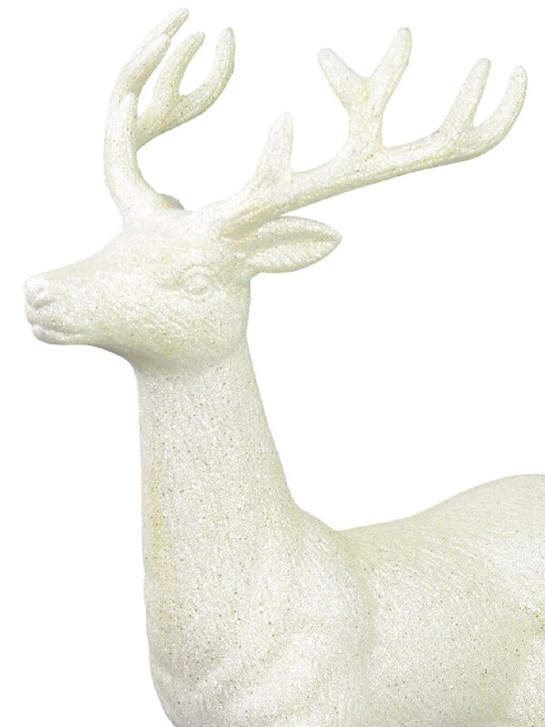 White & Iridescent Glittered Standing Christmas Reindeer Ornament - 45cm — image 2