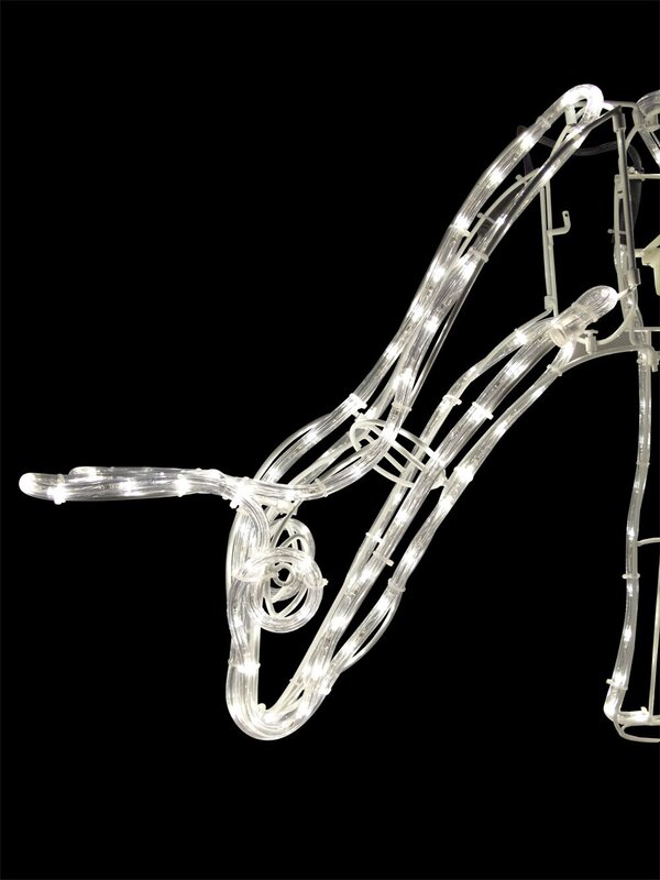 White LED Large 3D Grazing Doe Rope Light Display - 55cm