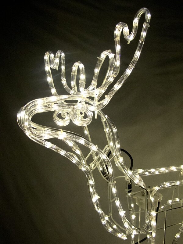 White LED Large 3D Standing Buck Rope Light Display - 95cm — image 4