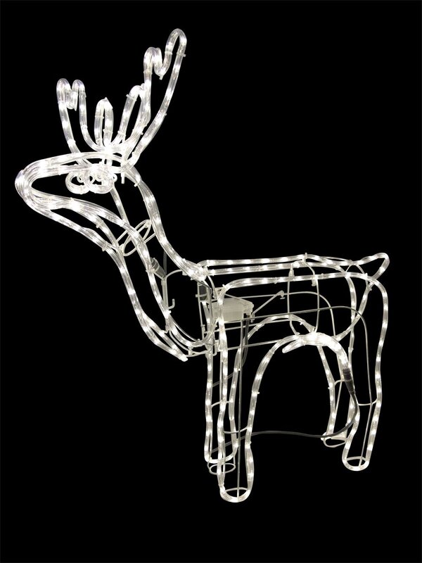 White LED Large 3D Standing Buck Rope Light Display - 95cm — image 2