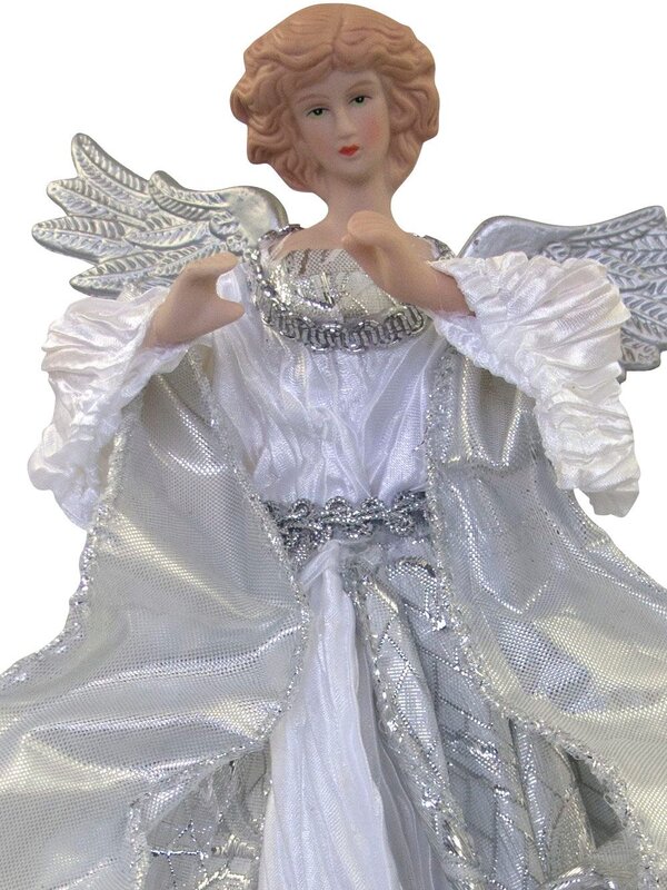 White & Silver Decorative Angel With Wings - 20cm — image 2