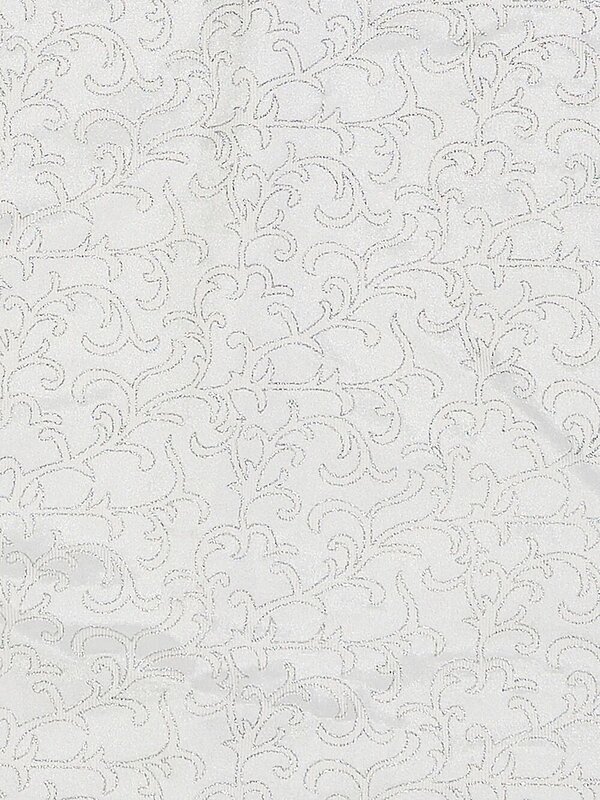 White Velvet With Silver Print & Cord Trim Christmas Tree Skirt - 1.2m