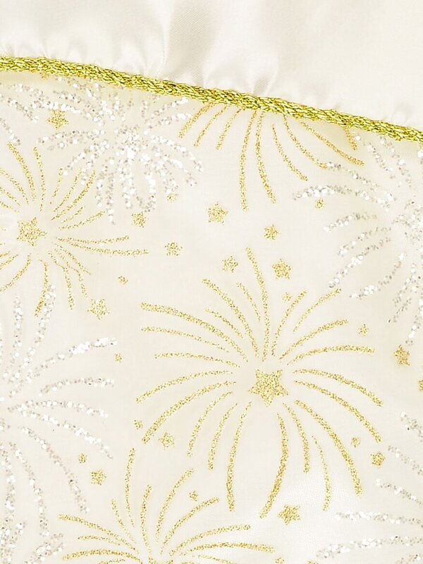 White With Gold & Iridescent Glitter Sunburst Pattern Christmas Stocking - 48cm — image 3