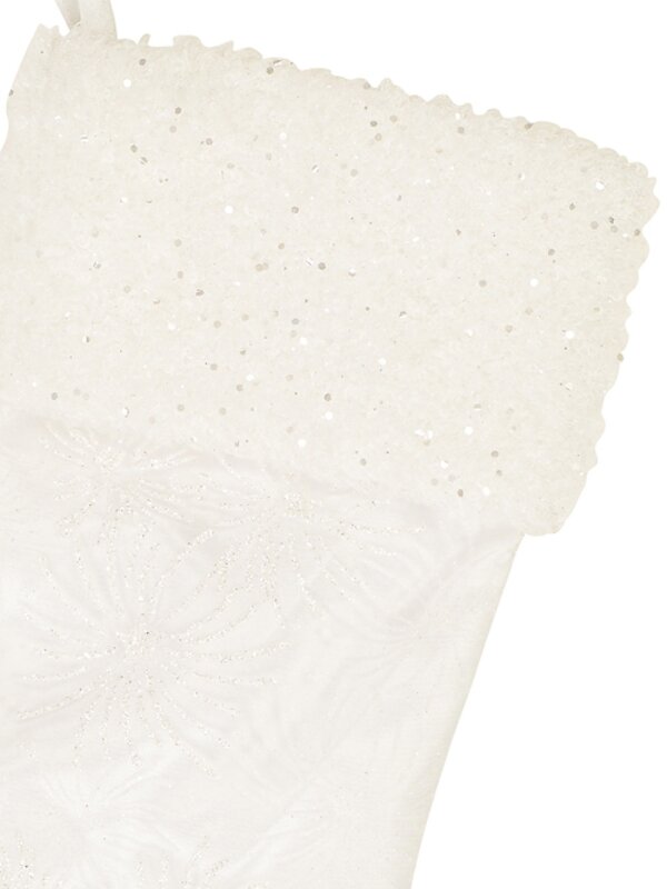 White With Iridescent Glittered Sunburst Pattern Christmas Stocking - 48cm — image 2