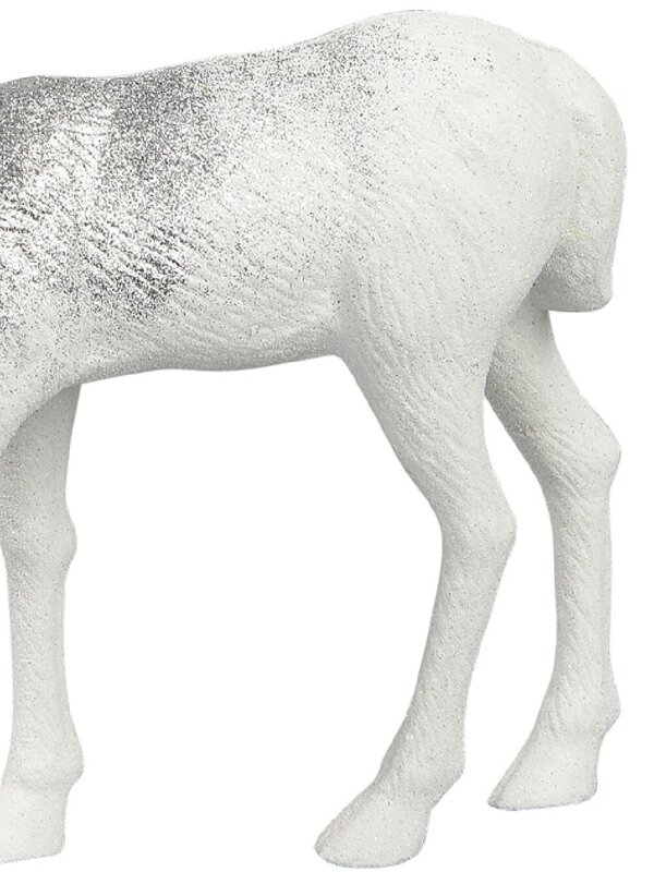 White With Silver Glitter Standing Christmas Reindeer Ornament - 32cm — image 4