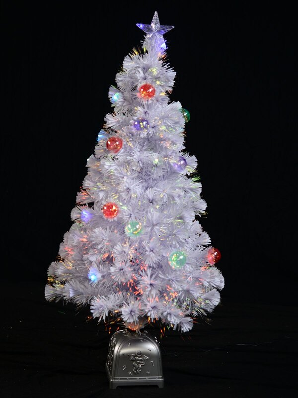 Winter Ice White Multi Colour LED & Fibre Optic Christmas Tree - 90cm — image 6