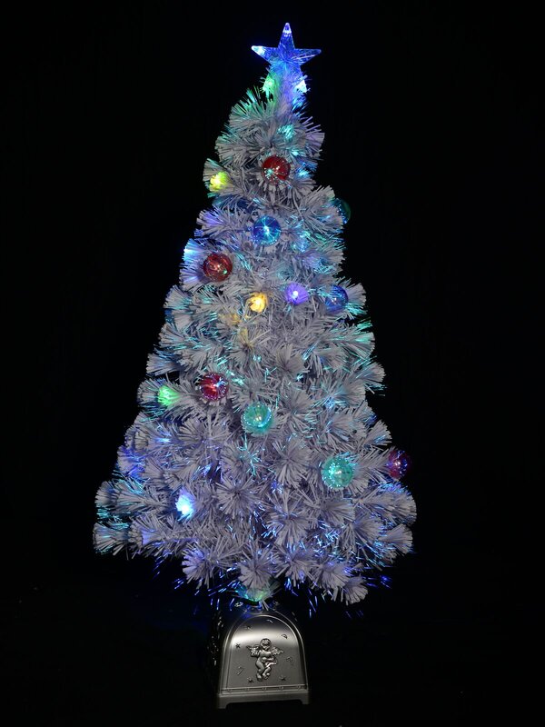 Winter Ice White Multi Colour LED & Fibre Optic Christmas Tree - 90cm — image 4