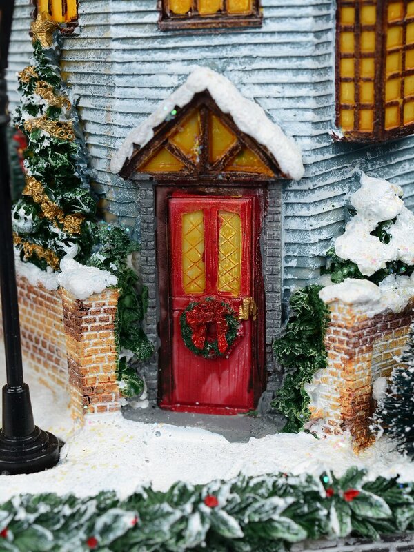 Winter Town Christmas Village Scene With LED Lights & Rotating Tree - 36cm — image 4