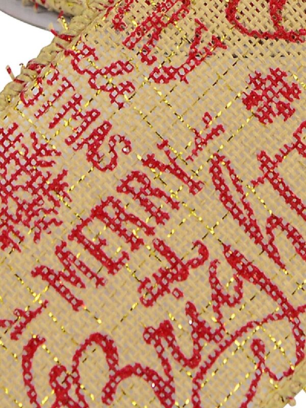 Wired Burlap Christmas Ribbon Natural Red & Gold | 3m x 63mm