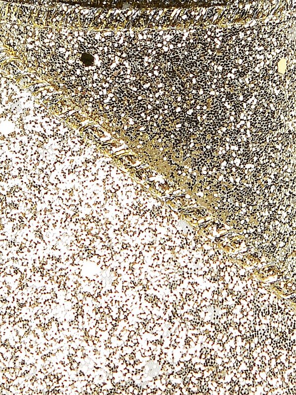 Wired Gold Glitter Ribbon With Sequins & Glitter Edging | 3m x 63mm