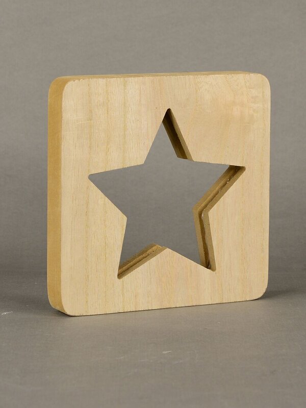 Wooden Star Laser Cut-Out With White SMD Christmas Ornament - 18cm — image 3