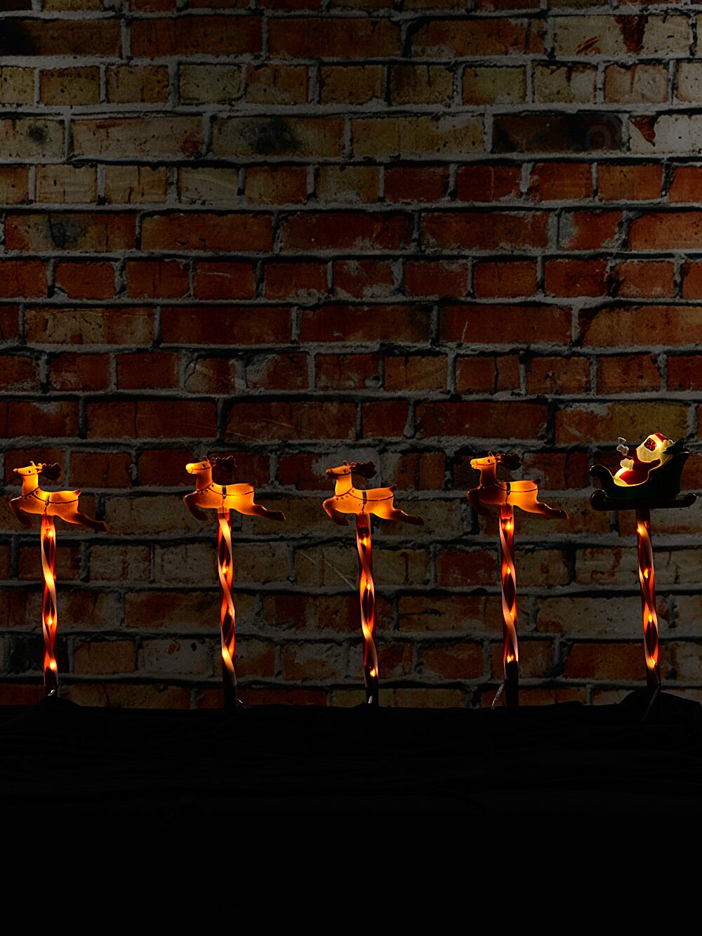 5x LED Santa & Reindeer Path Lights - Hybrid Solar & Electric Stakes | 40cm — image 2