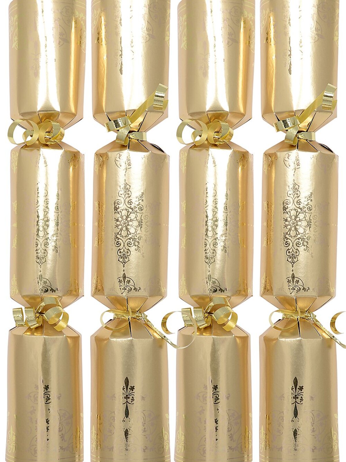 100 x 27cm Shiny Gold With Snowflakes Design Christmas Cracker Bons Bons