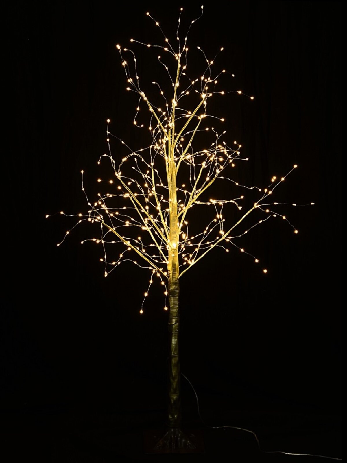 1.2m Warm White LED Gold Branch Outdoor Birch Tree
