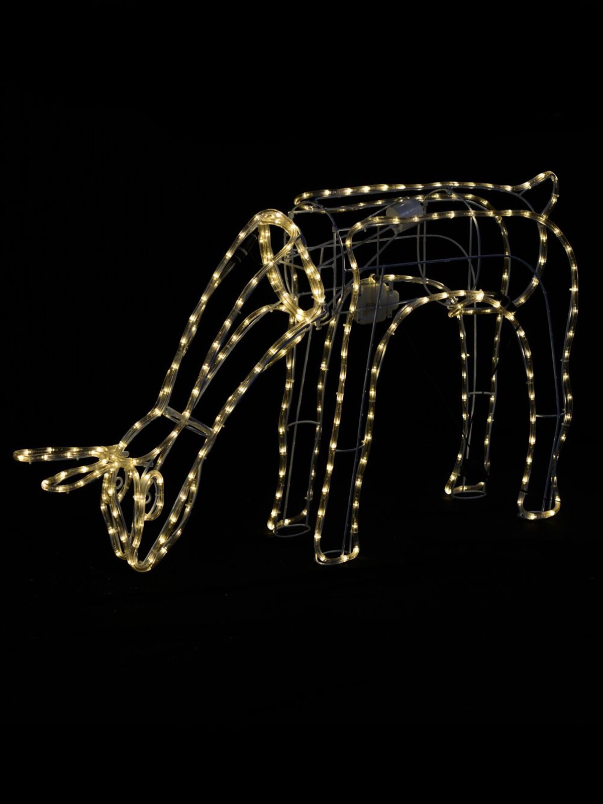 1.2m Warm White LED Large Feeding Reindeer Rope Light Display