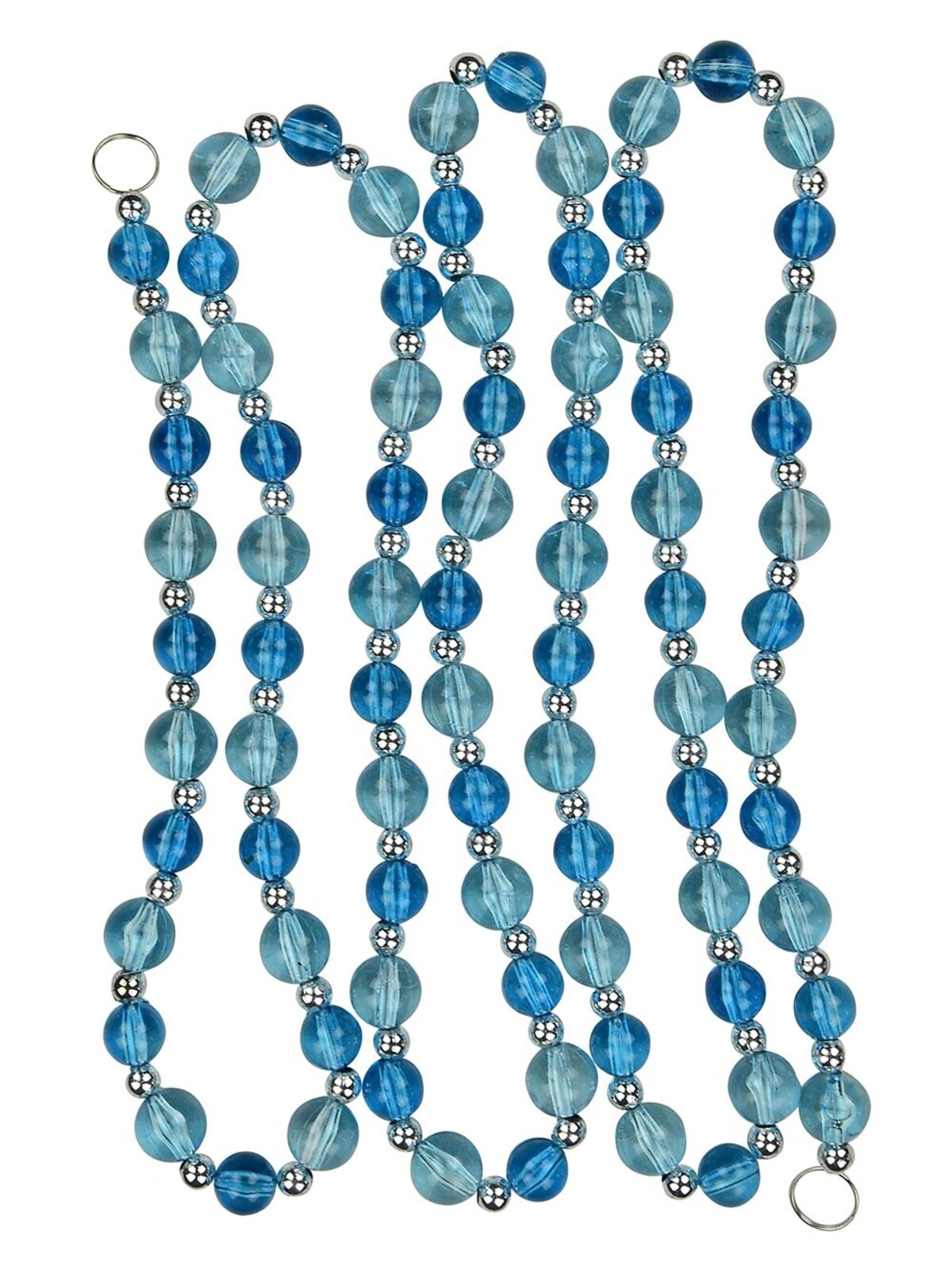 1.8m Clear Turquoise & Silver Christmas Bead Garland
