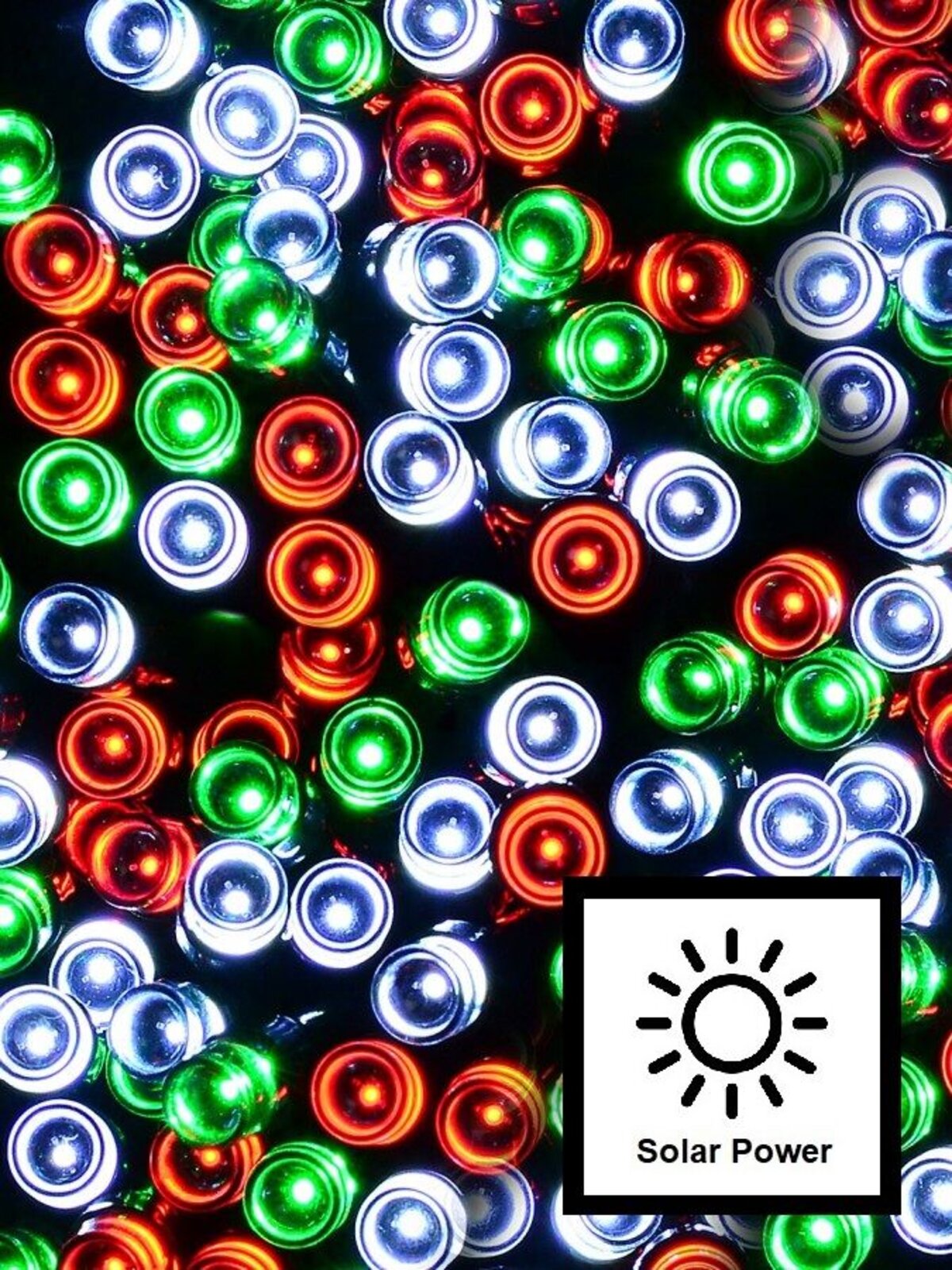 500 Multi Christmas Colour LED Solar String Fairy Lights With 8 Function | 25m