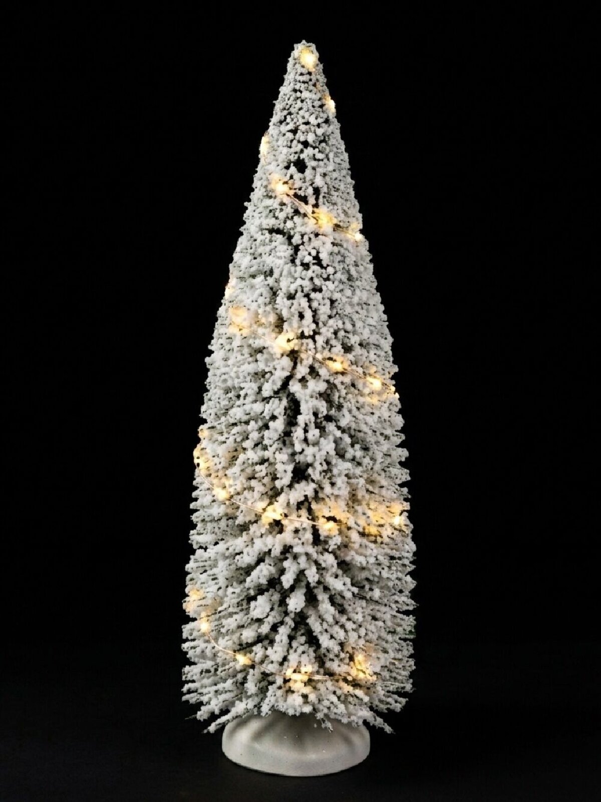 White Snow Flocked LED Pine Tree Village Scenery | 31cm