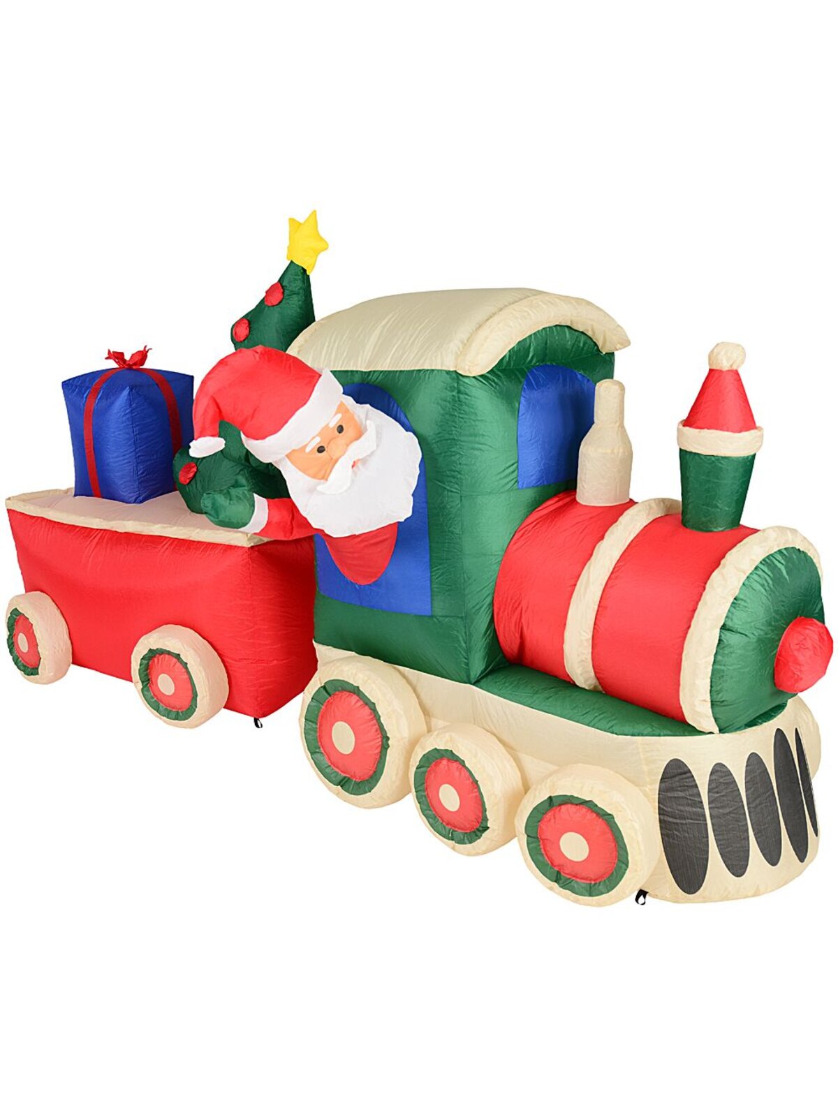 2.4m Santa Express Train Inflatable Display | LED Outdoor Locomotive Scene