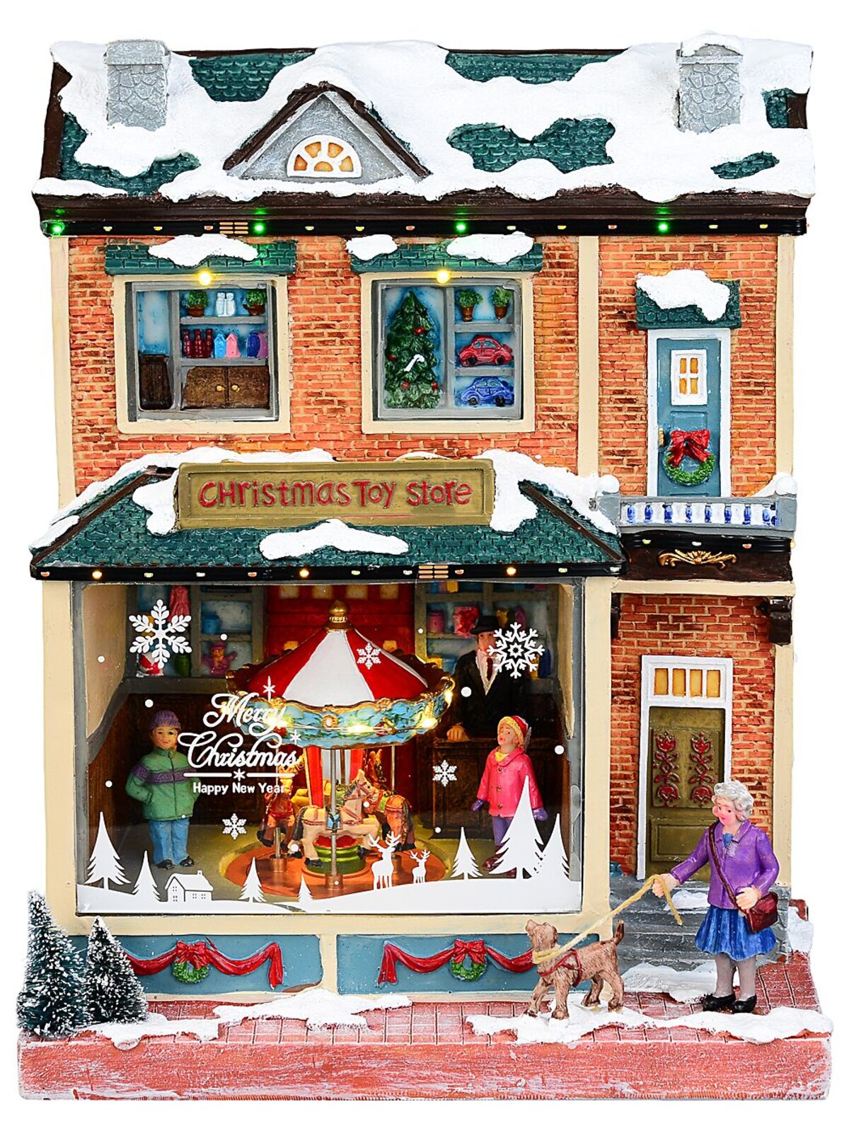 Musical Toy Store Village Building Scene With LED Chasing Lights | 28cm