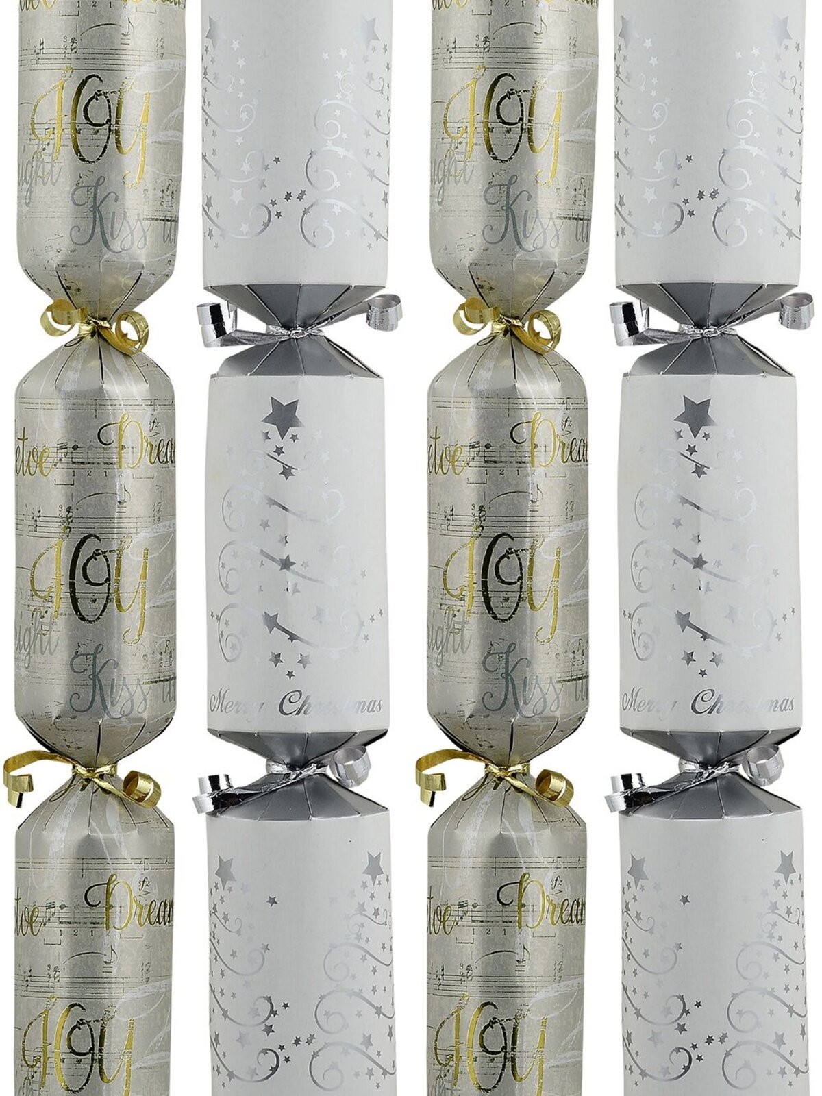 50x Sheet Music & Silver Trees Christmas Bon Bons (Crackers) | Multi Size Pack