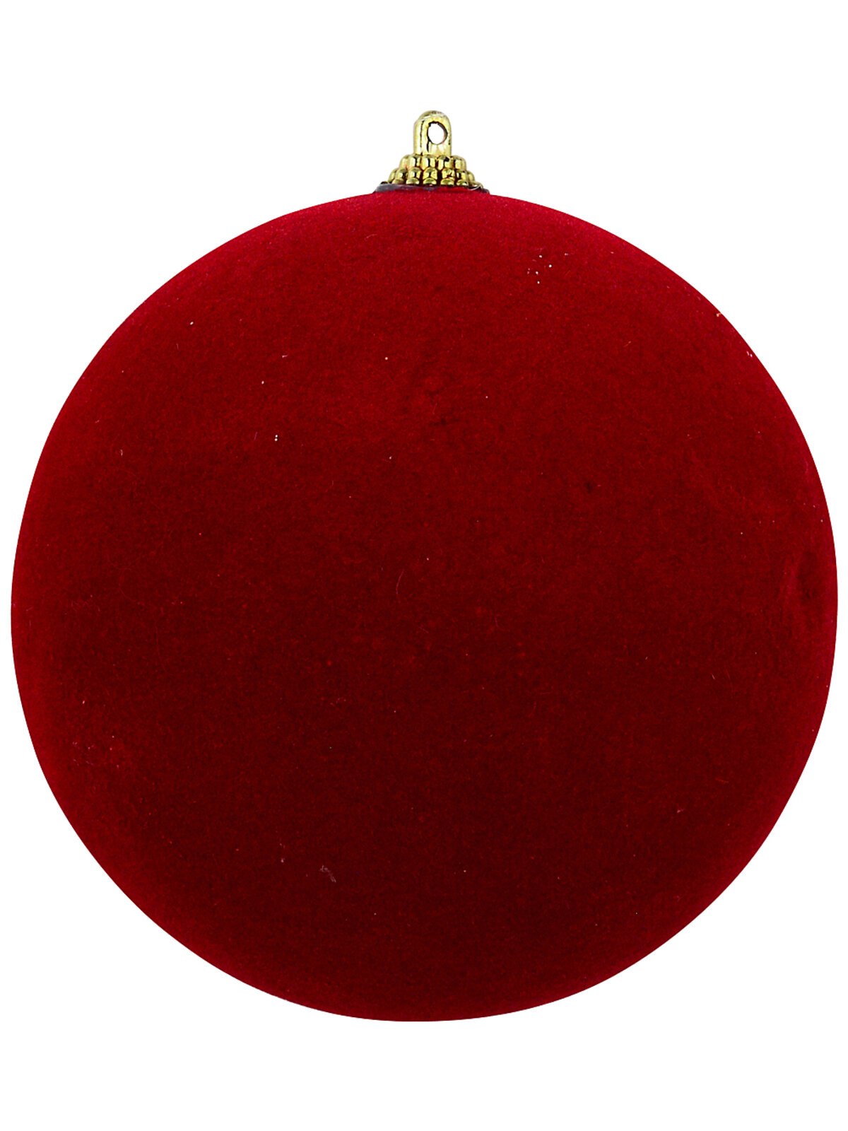 Classic Cherry Red Grand Matte Velvet Flocked Bauble | 12cm