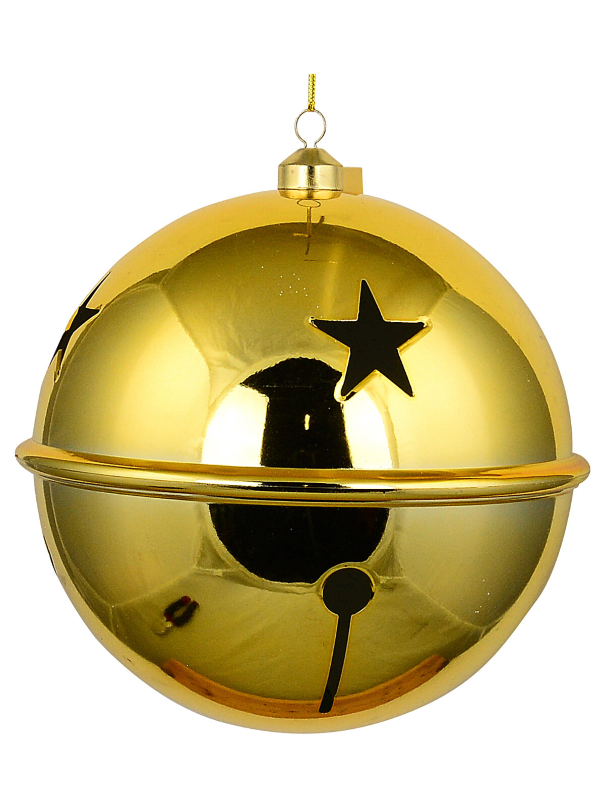 Dynamic Polished Gold Grand Acoustic Jingle Bell Bauble | 20cm