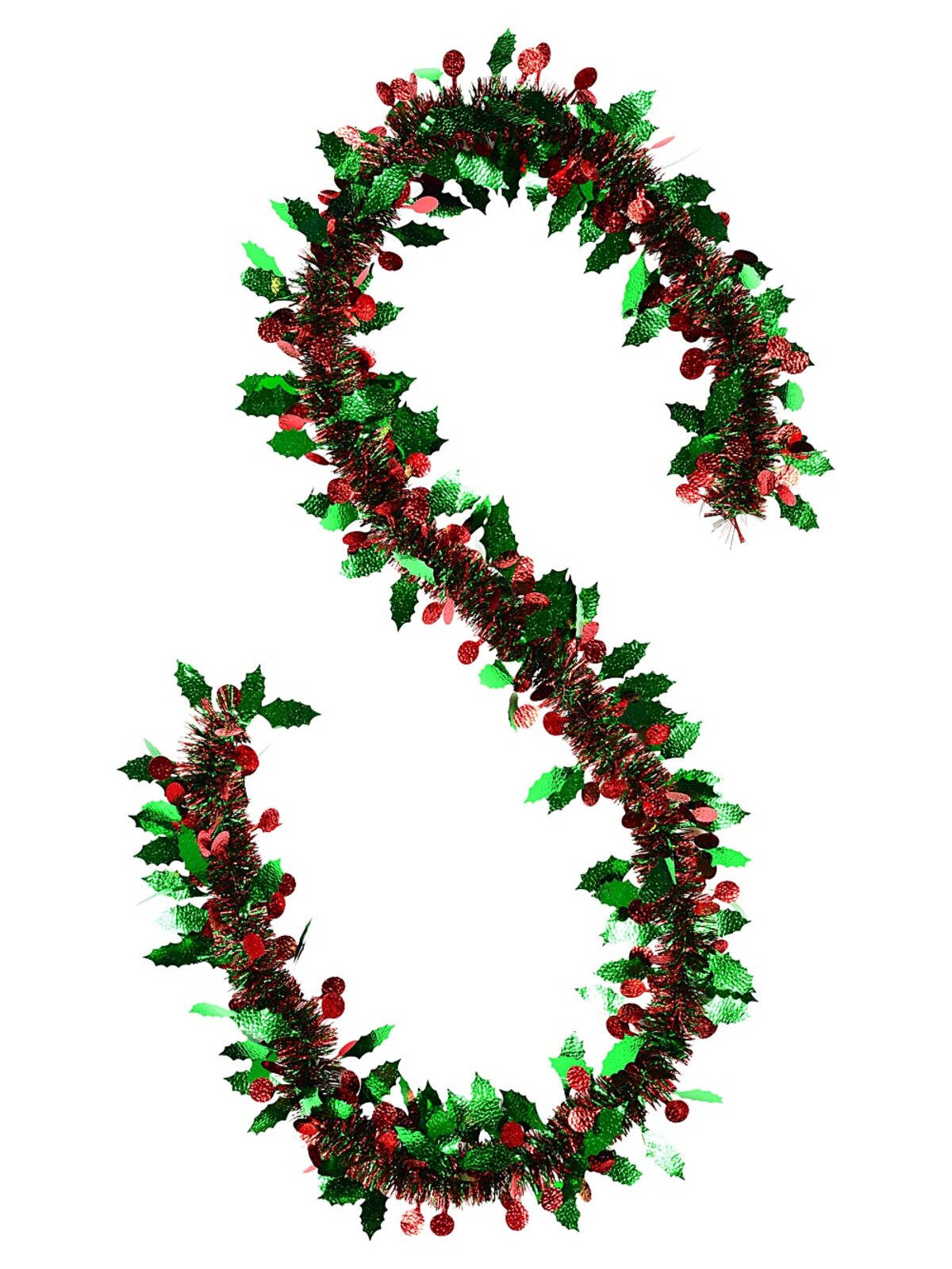 Premium Decorated 6ply Holly & Berry Christmas Tinsel Garland | 2m x 15cm