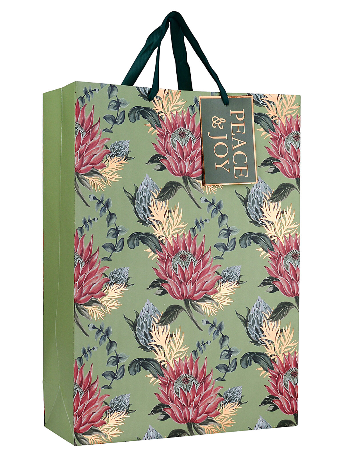 Large Elegant Native Australian Protea & Foliage Christmas Gift Bag | 42cm