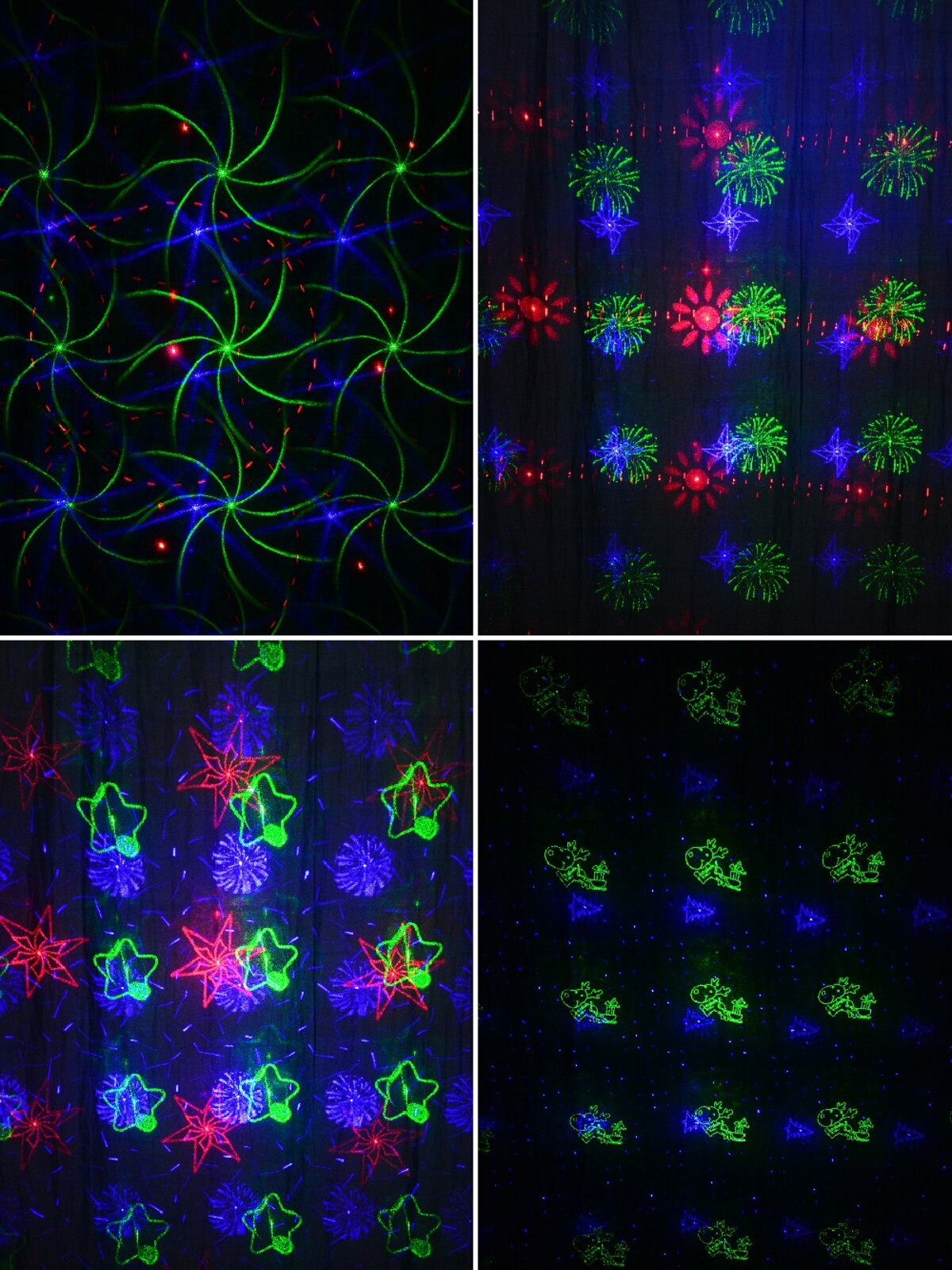 Red Green & Blue Multi Pattern LED Christmas Garden Laser Light | 17m x 15m