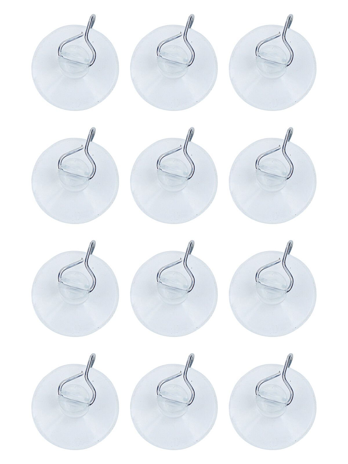 12x Clear Suction Hooks | Heavy Duty Smooth Surface Window Clips