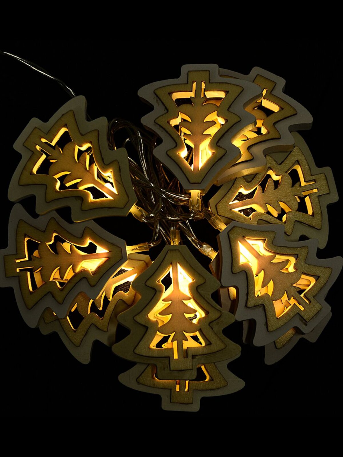 24 Warm White LED With White & Natural Christmas Trees 2 Function | 3.4m