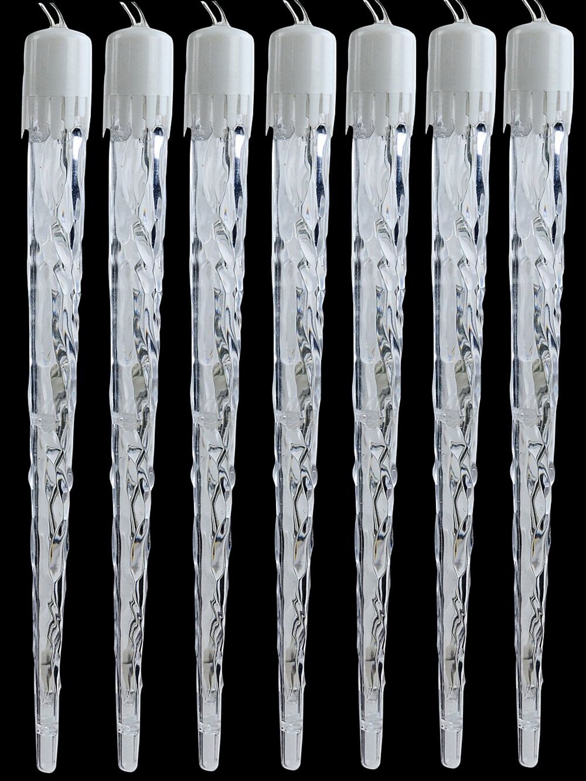 24x Natural Look Glacier Icicle Lights 8 Function Cool White LED | 7m