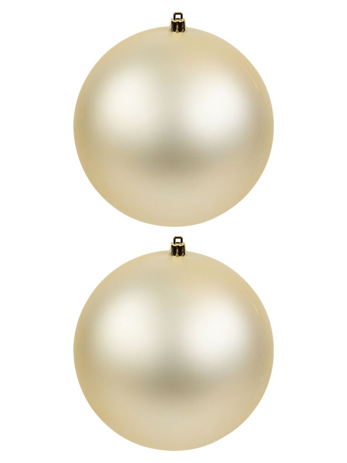 2x Lustrous Matte Champagne Grand Baubles | 15cm