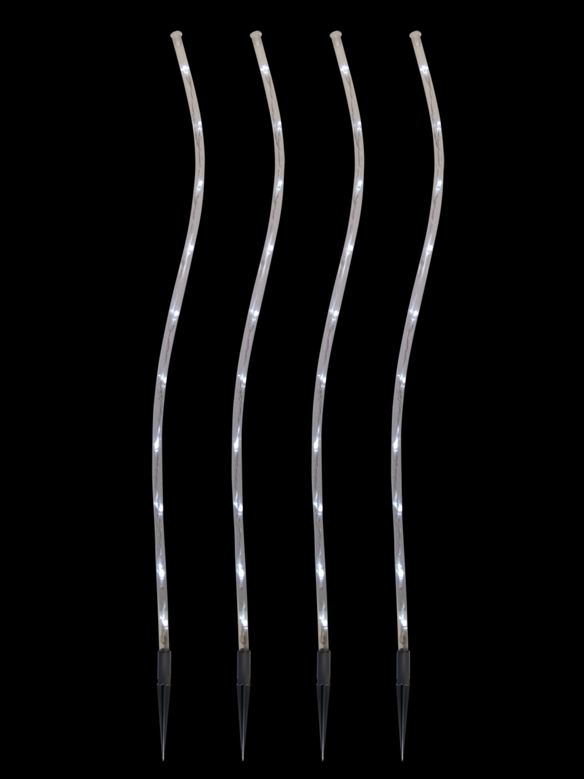 4 x Cool White Lighting Connect LED Wave Tube Stake Light - 70cm