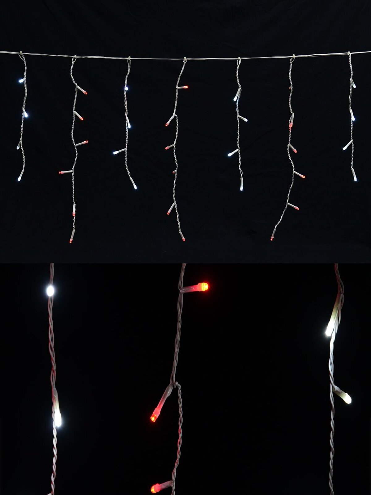 420 Red & Cool White LED Icicle Light - 10m