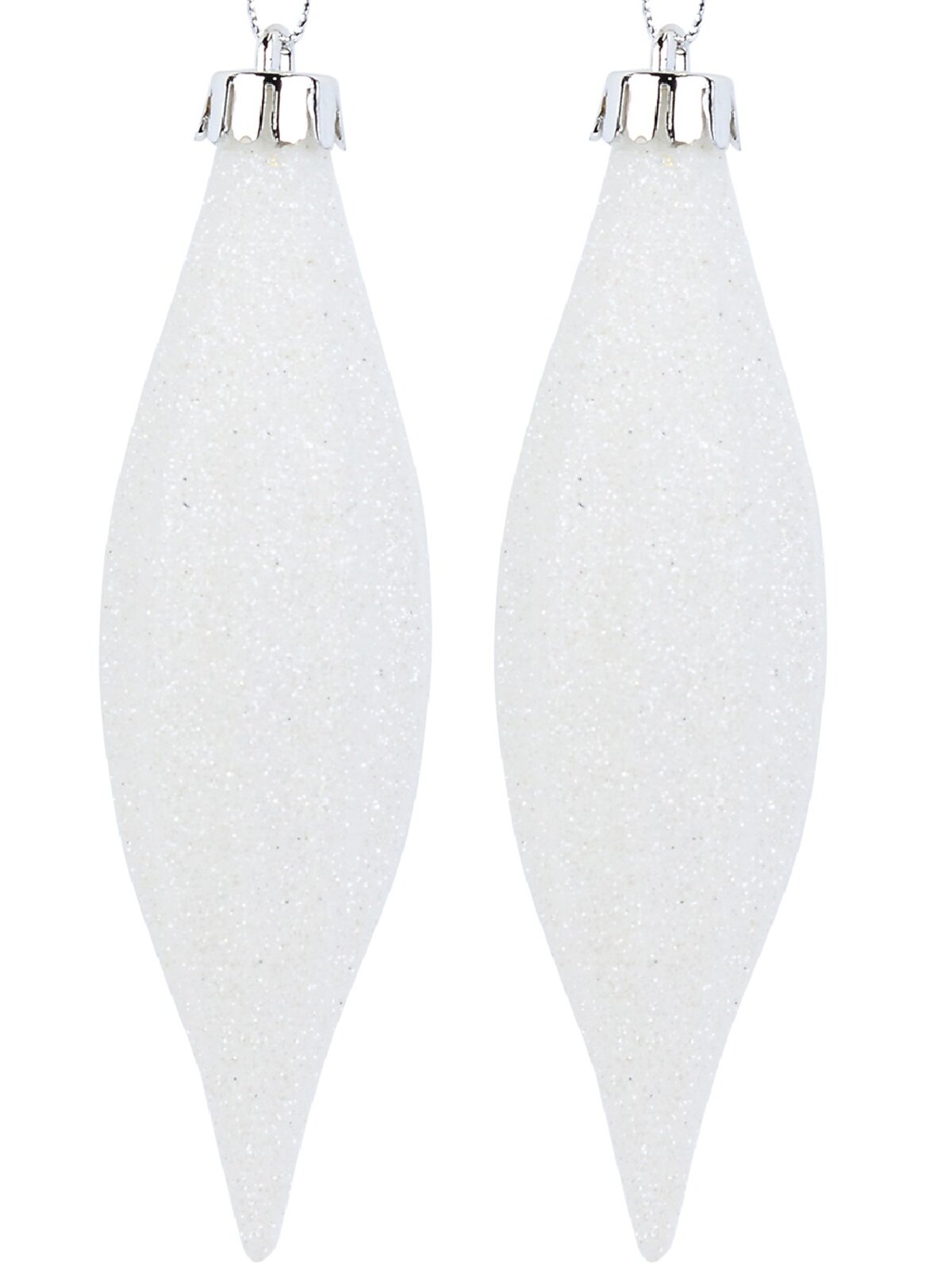 4x Icy White Lustrous Signature Iridescent Finial Drop | 14cm