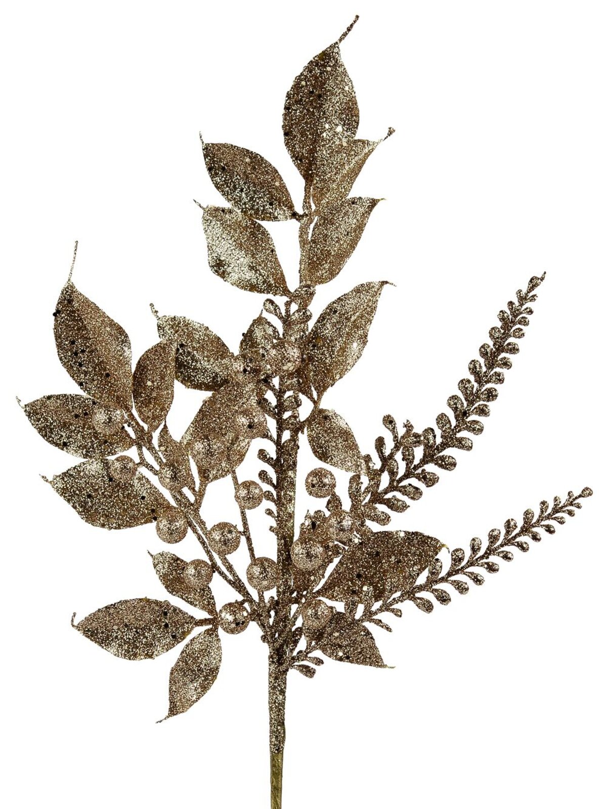 Gold Leaf Berry & Eucalyptus Native Spray Long Christmas Stem | 54cm