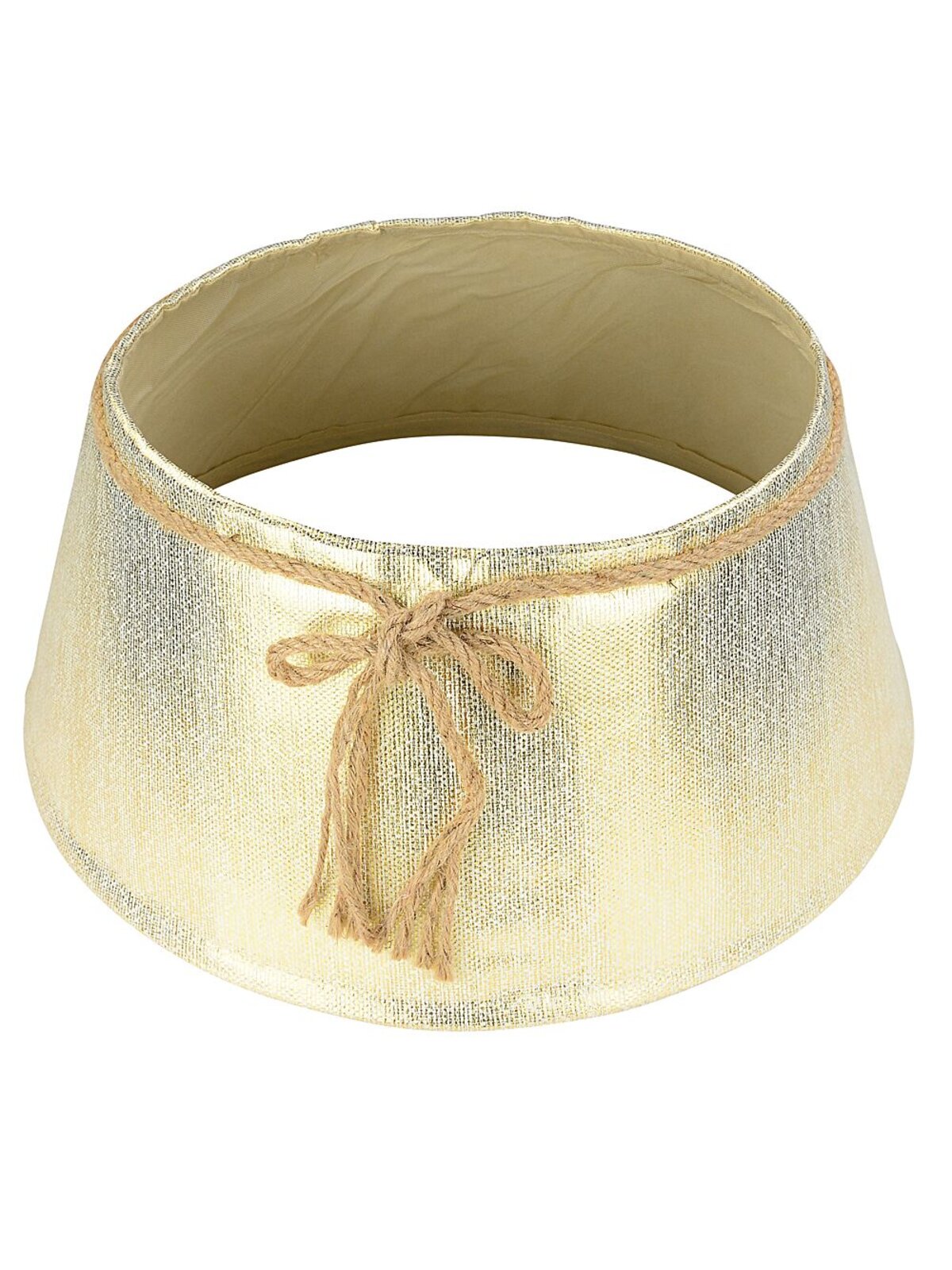 58cm Gold On White Textured Rope Knot Christmas Tree Collar