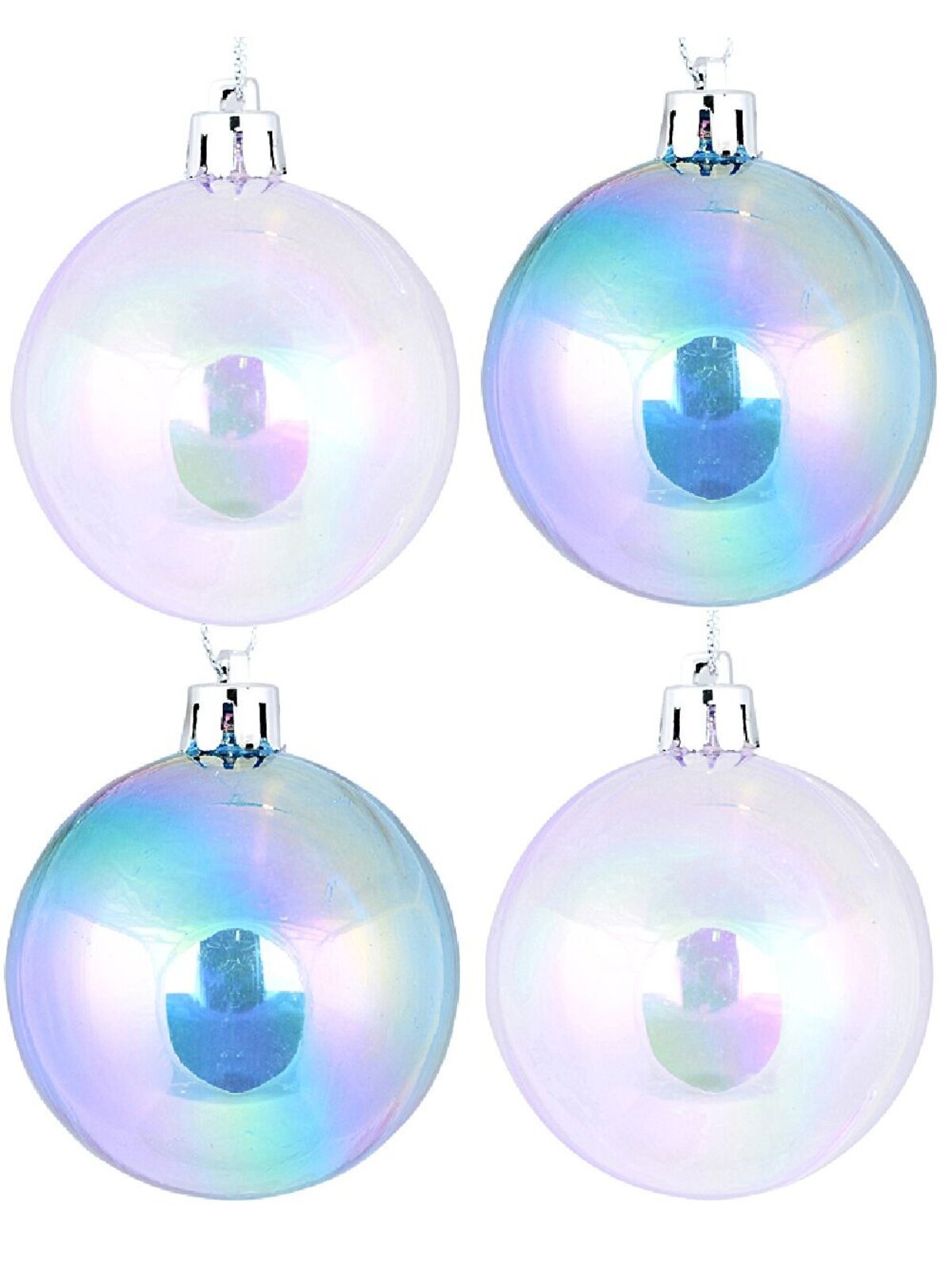 6x Radiant Iridescent Blue & Pink Essential Soap Bubble Baubles | 60mm
