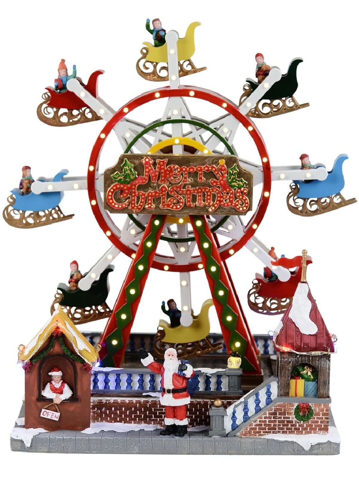 Animated Musical Christmas Ferris Wheel With Multi Colour LED Lights | 33cm
