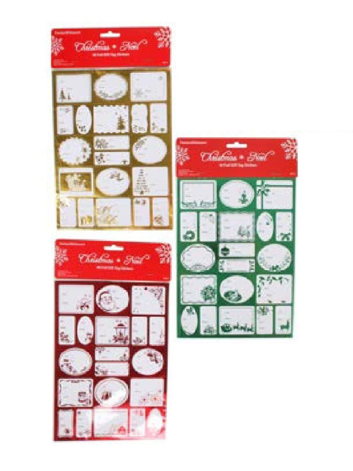 Assorted Metallic Foil Christmas Gift Tag Sticker Labels - 40 Pack