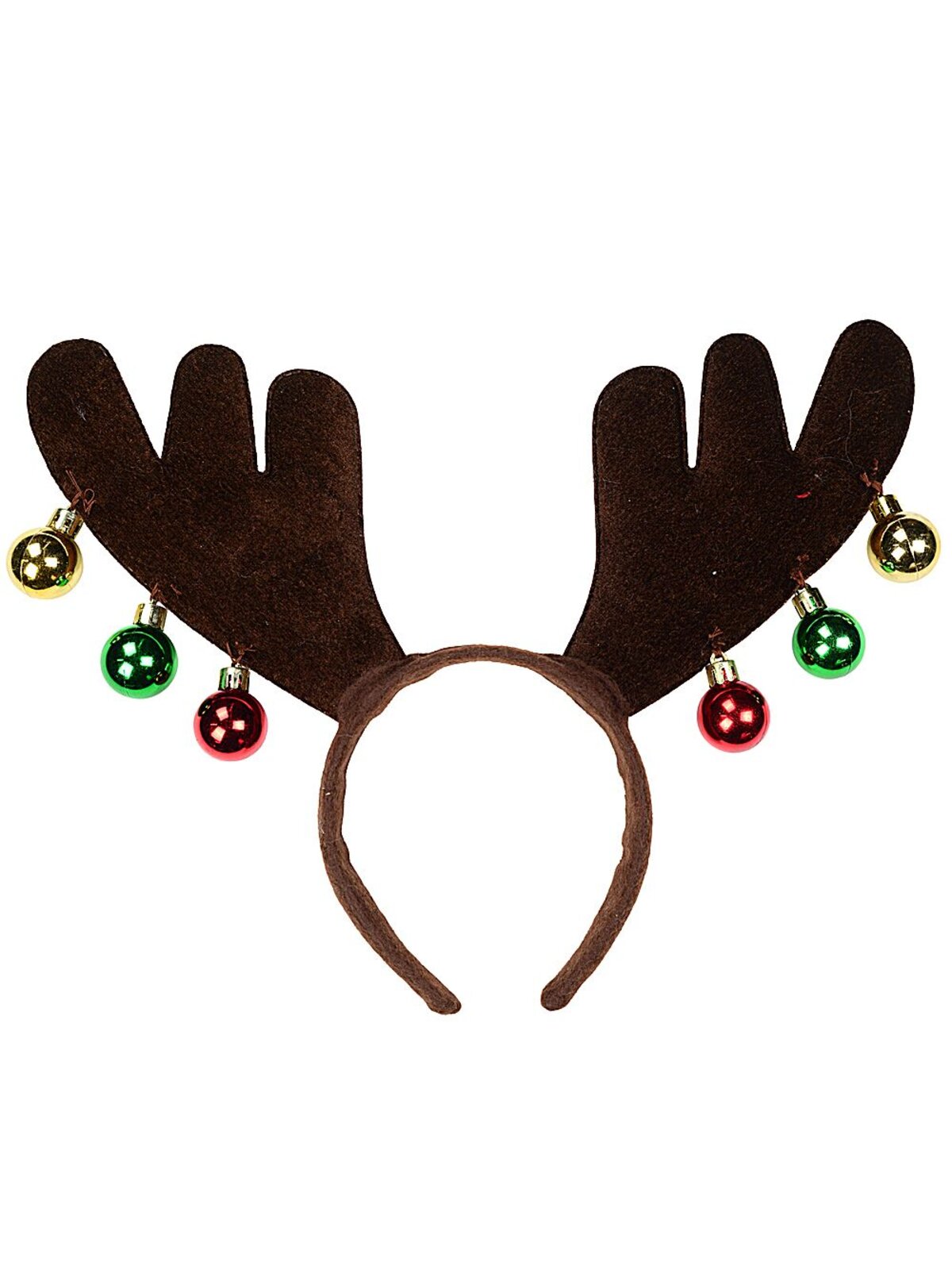 Brown Reindeer Antlers Headband With Sequins & Baubles | One Size Fits Most