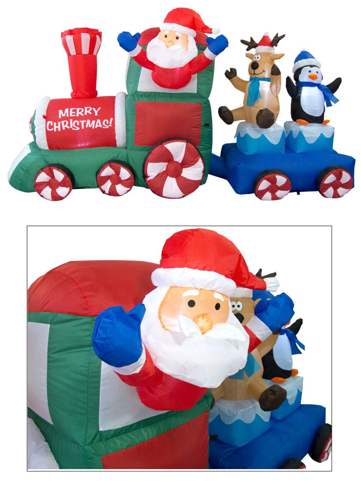 Christmas Train With Santa & Friends Illuminated Inflatable - 1.2m