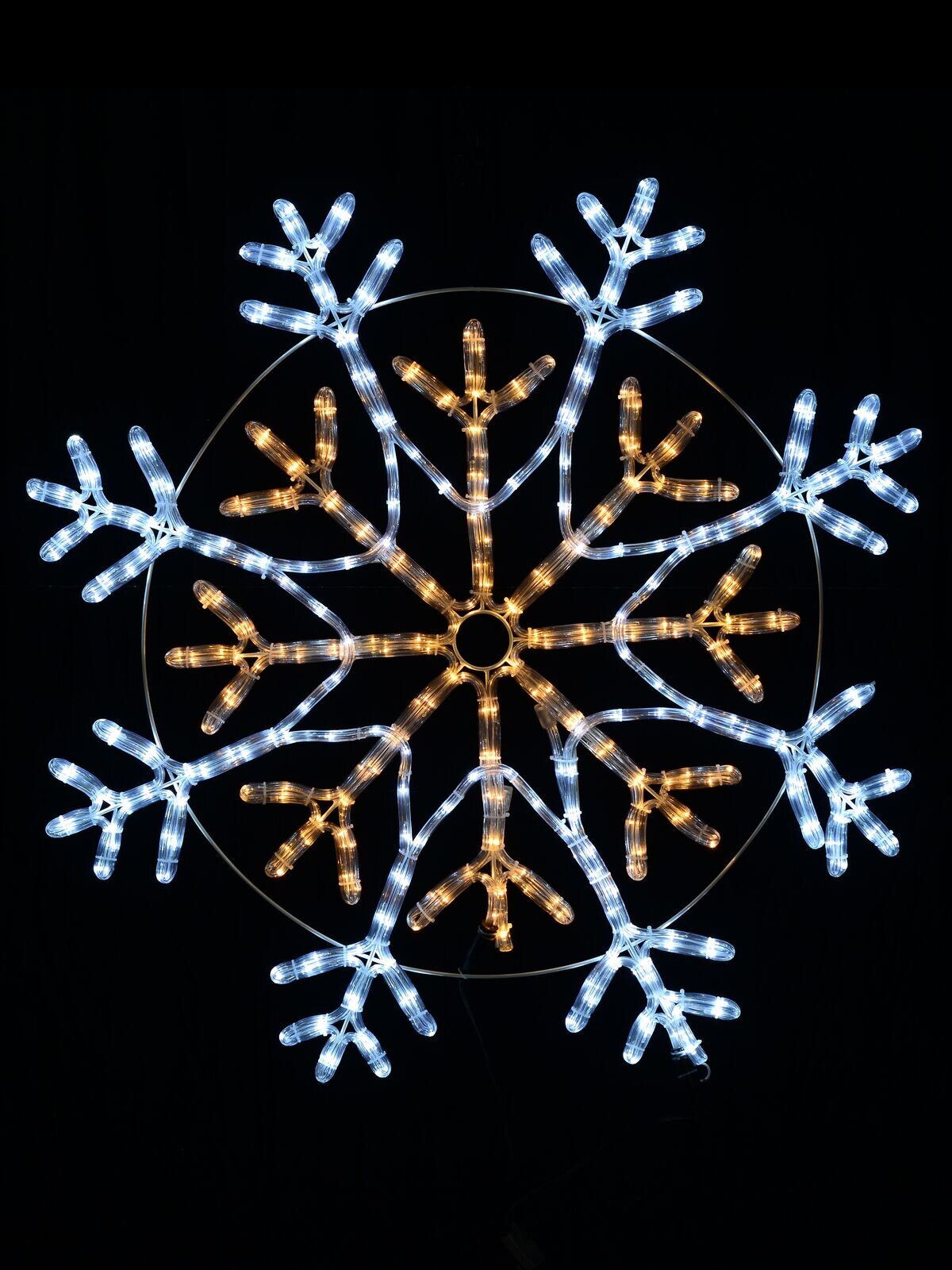 Cool & Warm White LED Radiating Snowflake Rope Light Silhouette - 94cm