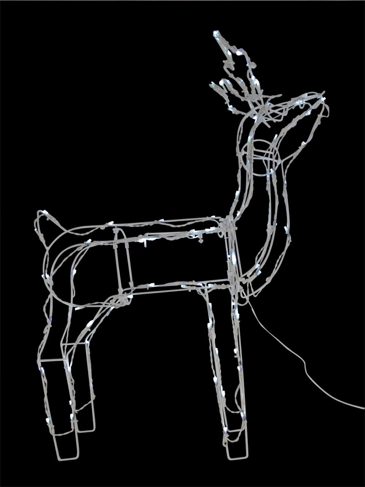 Cool White LED Illuminated Solar Standing Buck - 76cm
