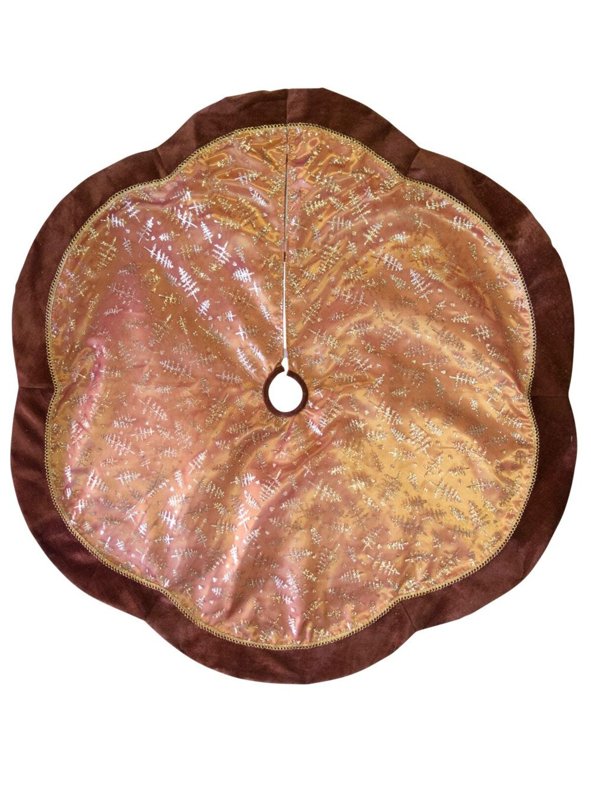 Copper Organza & Chocolate Tree Skirt - 1.2m
