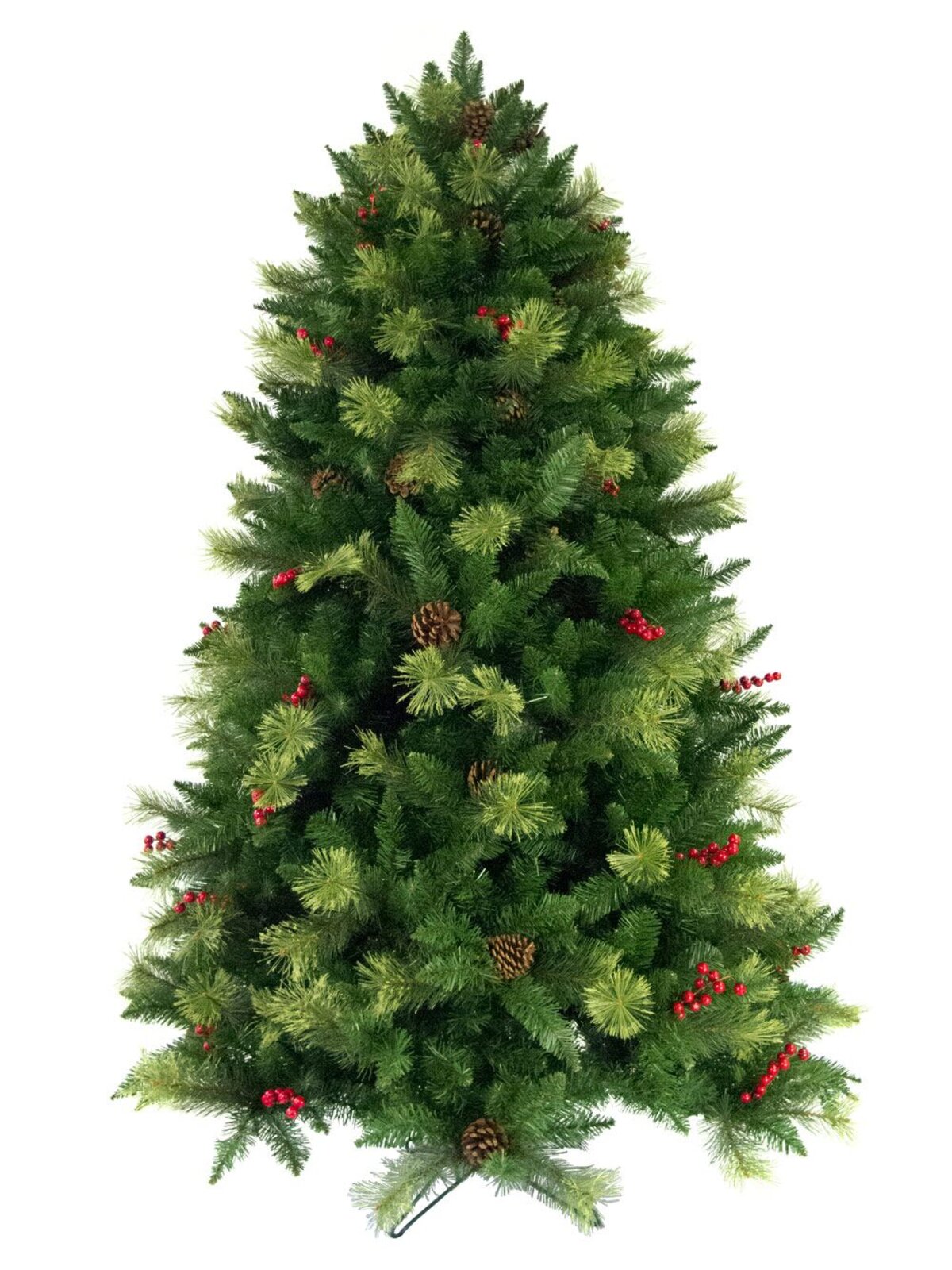 Douglas Fir Christmas Tree With Pine Cones & Red Berries - 1.83m