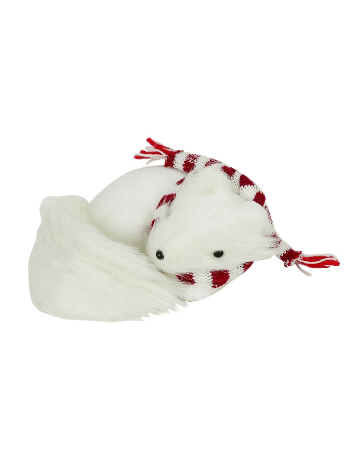 Flocked Styrofoam Sleeping Fox Ornament - 18cm