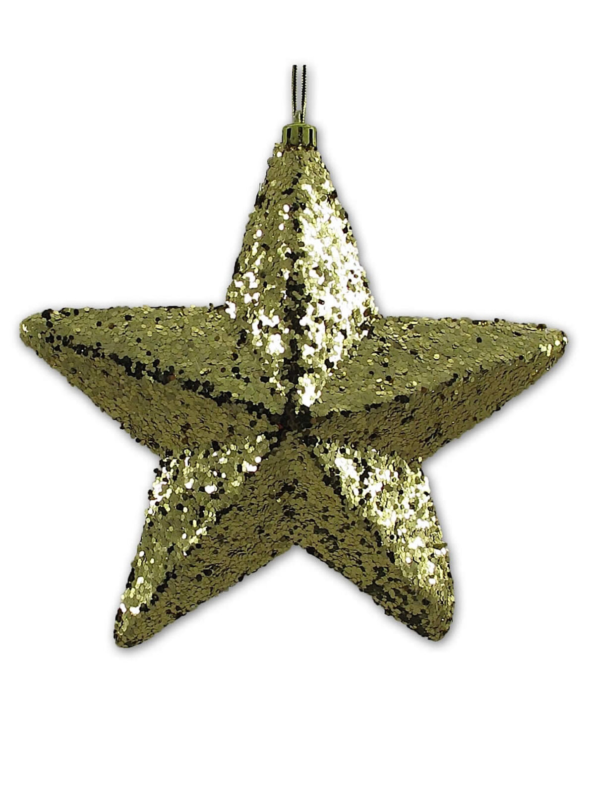 Gold Glittered 3D Star Decorations - 18cm